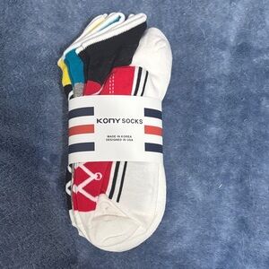 KONY Color Block Ankle Socks 3 Pack NWT Cotton Blend